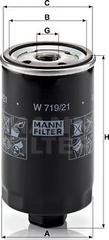Mann-Filter W 719/21 - Масляный фильтр parts5.com