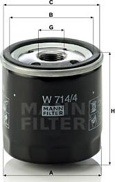 Mann-Filter W 714/4 - Масляный фильтр parts5.com