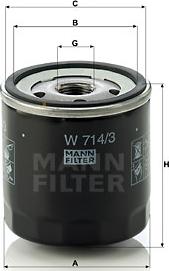 Mann-Filter W 714/3 - Масляный фильтр parts5.com