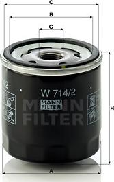 Mann-Filter W 714/2 - Масляный фильтр parts5.com