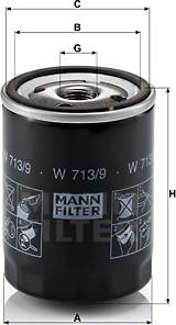 Mann-Filter W 713/9 - Масляный фильтр parts5.com