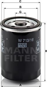 Mann-Filter W 713/16 - Масляный фильтр parts5.com