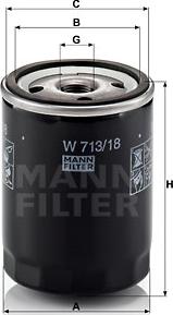 Mann-Filter W 713/18 - Масляный фильтр parts5.com