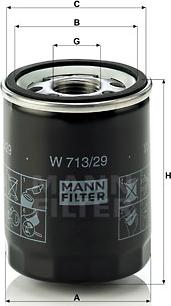 Mann-Filter W 713/29 - Масляный фильтр parts5.com