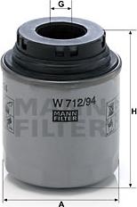 Mann-Filter W 712/94 - Масляный фильтр parts5.com