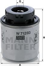 Mann-Filter W 712/93 - Масляный фильтр parts5.com