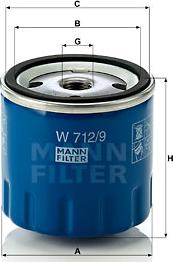 Mann-Filter W 712/9 - Масляный фильтр parts5.com