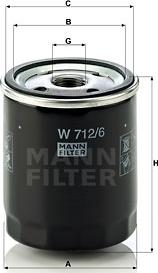 Mann-Filter W 712/6 - Масляный фильтр parts5.com