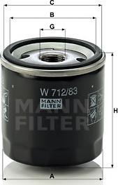 Mann-Filter W 712/83 - Масляный фильтр parts5.com