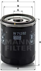 Mann-Filter W 712/82 - Масляный фильтр parts5.com