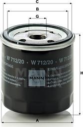 Mann-Filter W 712/20 - Масляный фильтр parts5.com
