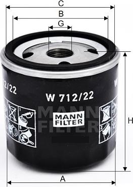 Mann-Filter W 712/22 - Масляный фильтр parts5.com