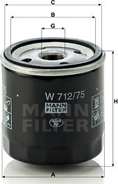 Mann-Filter W 712/75 - Масляный фильтр parts5.com