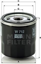 Mann-Filter W 712 - Масляный фильтр parts5.com