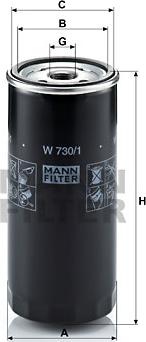 Mann-Filter W 730/1 - Oil Filter parts5.com