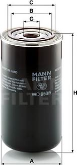 Mann-Filter WD 950/5 - Фильтр, система рабочей гидравлики parts5.com