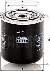 Mann-Filter WD 920 - Фильтр, система рабочей гидравлики parts5.com