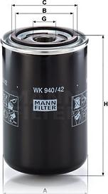 Mann-Filter WK 940/42 - Топливный фильтр parts5.com