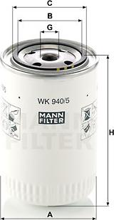 Mann-Filter WK 940/5 - Топливный фильтр parts5.com