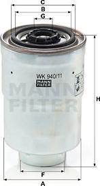 Mann-Filter WK 940/11 x - Топливный фильтр parts5.com