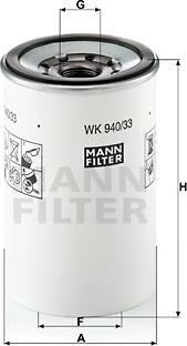 Mann-Filter WK 940/33 x - Топливный фильтр parts5.com