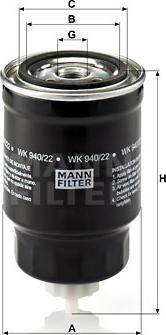 Mann-Filter WK 940/22 - Топливный фильтр parts5.com