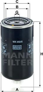 Mann-Filter WK 950/6 - Топливный фильтр parts5.com