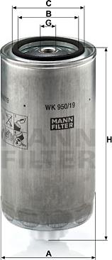 Mann-Filter WK 950/19 - Топливный фильтр parts5.com