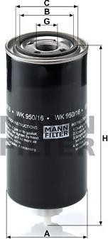 Mann-Filter WK 950/16 x - Топливный фильтр parts5.com