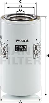 Mann-Filter WK 930/6 x - Топливный фильтр parts5.com