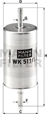 Mann-Filter WK 511/1 - Топливный фильтр parts5.com