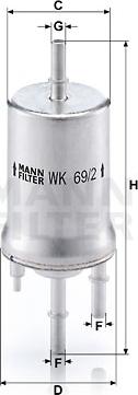 Mann-Filter WK 69/2 - Топливный фильтр parts5.com