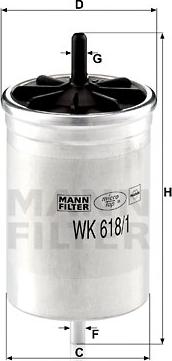 Mann-Filter WK 618/1 - Топливный фильтр parts5.com