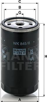 Mann-Filter WK 845/6 - Топливный фильтр parts5.com