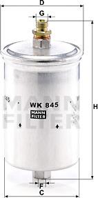 Mann-Filter WK 845 - Топливный фильтр parts5.com