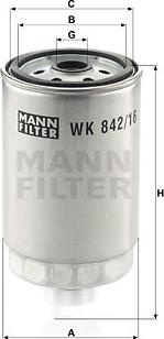 Mann-Filter WK 842/16 - Топливный фильтр parts5.com