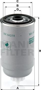 Mann-Filter WK 842/11 - Топливный фильтр parts5.com