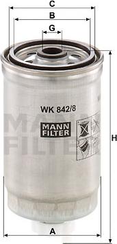 Mann-Filter WK 842/8 - Топливный фильтр parts5.com