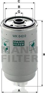 Mann-Filter WK 842/2 - Топливный фильтр parts5.com
