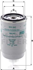 Mann-Filter WK 842 - Топливный фильтр parts5.com