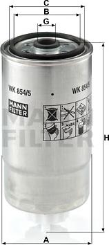 Mann-Filter WK 854/5 - Топливный фильтр parts5.com