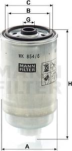Mann-Filter WK 854/6 - Топливный фильтр parts5.com