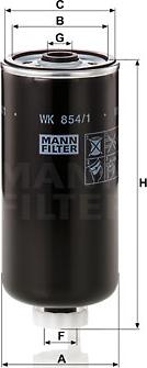 Mann-Filter WK 854/1 - Топливный фильтр parts5.com