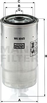 Mann-Filter WK 854/3 - Топливный фильтр parts5.com