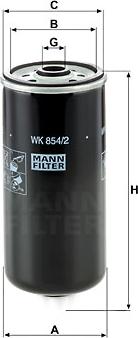 Mann-Filter WK 854/2 - Топливный фильтр parts5.com