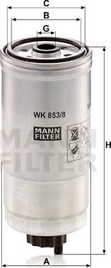 Mann-Filter WK 853/8 - Топливный фильтр parts5.com