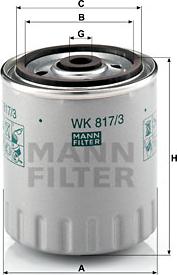 Mann-Filter WK 817/3 x - Топливный фильтр parts5.com