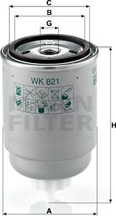 Mann-Filter WK 821 - Топливный фильтр parts5.com