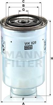 Mann-Filter WK 828 x - Топливный фильтр parts5.com