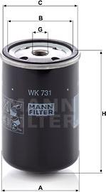 Mann-Filter WK 731 - Топливный фильтр parts5.com
